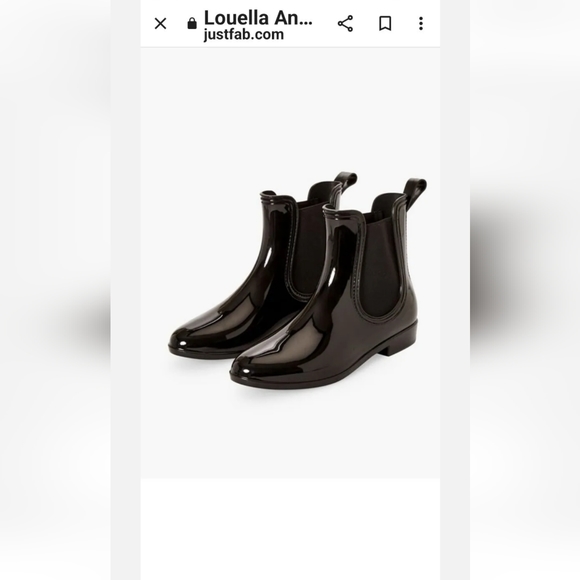 Justfab louella black patent rain boots 6.5 worn once, faux leather - Picture 1 of 8
